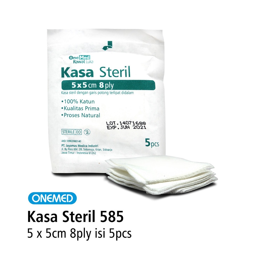 Kasa Steril 585 Onemed 5 x 5 Cm 8 Ply Isi 5 Pcs OJ