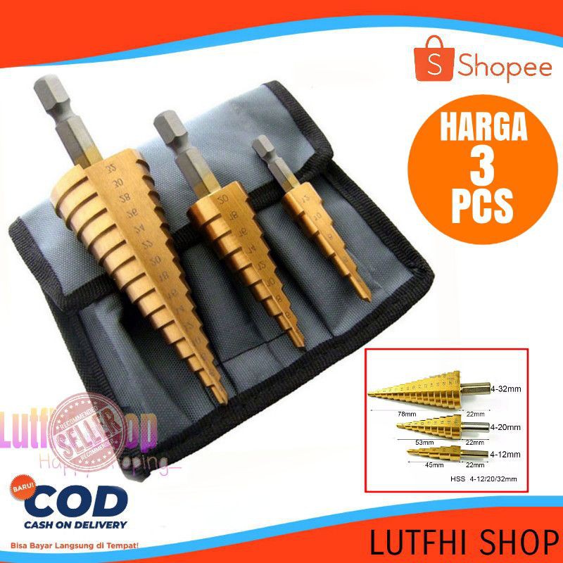 Jual Cod Pcs Mata Bor Pagoda Spiral Titanium Hss Coated Set Mata