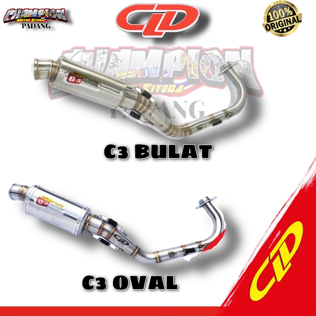 KNALPOT RACING CLD C3 BULAT OVAL BEAT VARIO SCOOPY BEAT FI GENIO