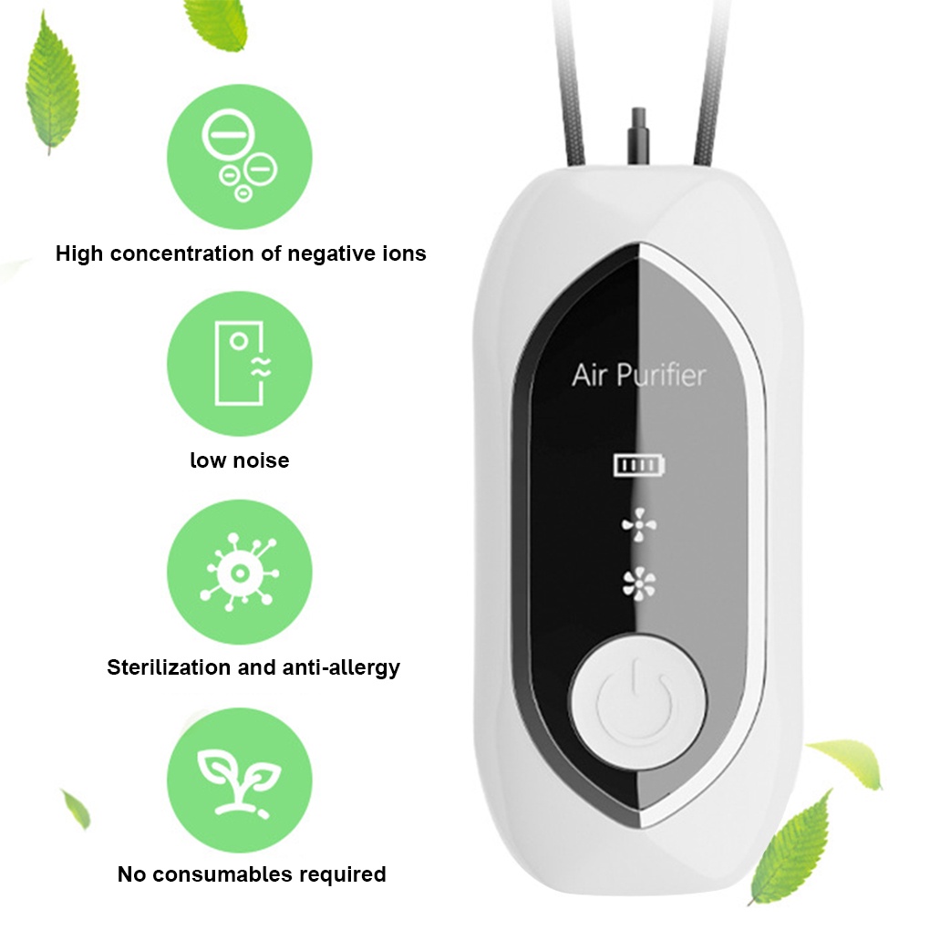 Necklace Air Purifier New Design 2021 Project Anti Virus Bacteria Ionizer &amp; Hepa Filter huiteni