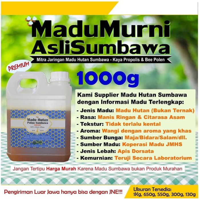 

Madu Hutan Sumbawa PREMIUM - 1000ml - MMD1107