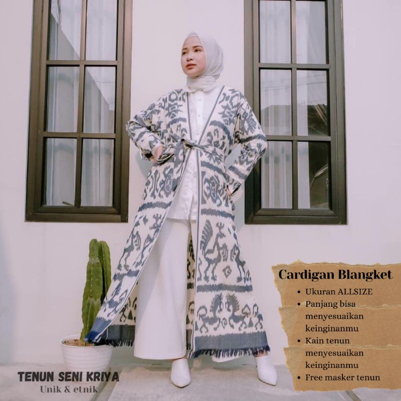 Tunik tenun kardigan tenun || outerwear tenun || baju tenun wanita || outer tenun terbaru || outer k