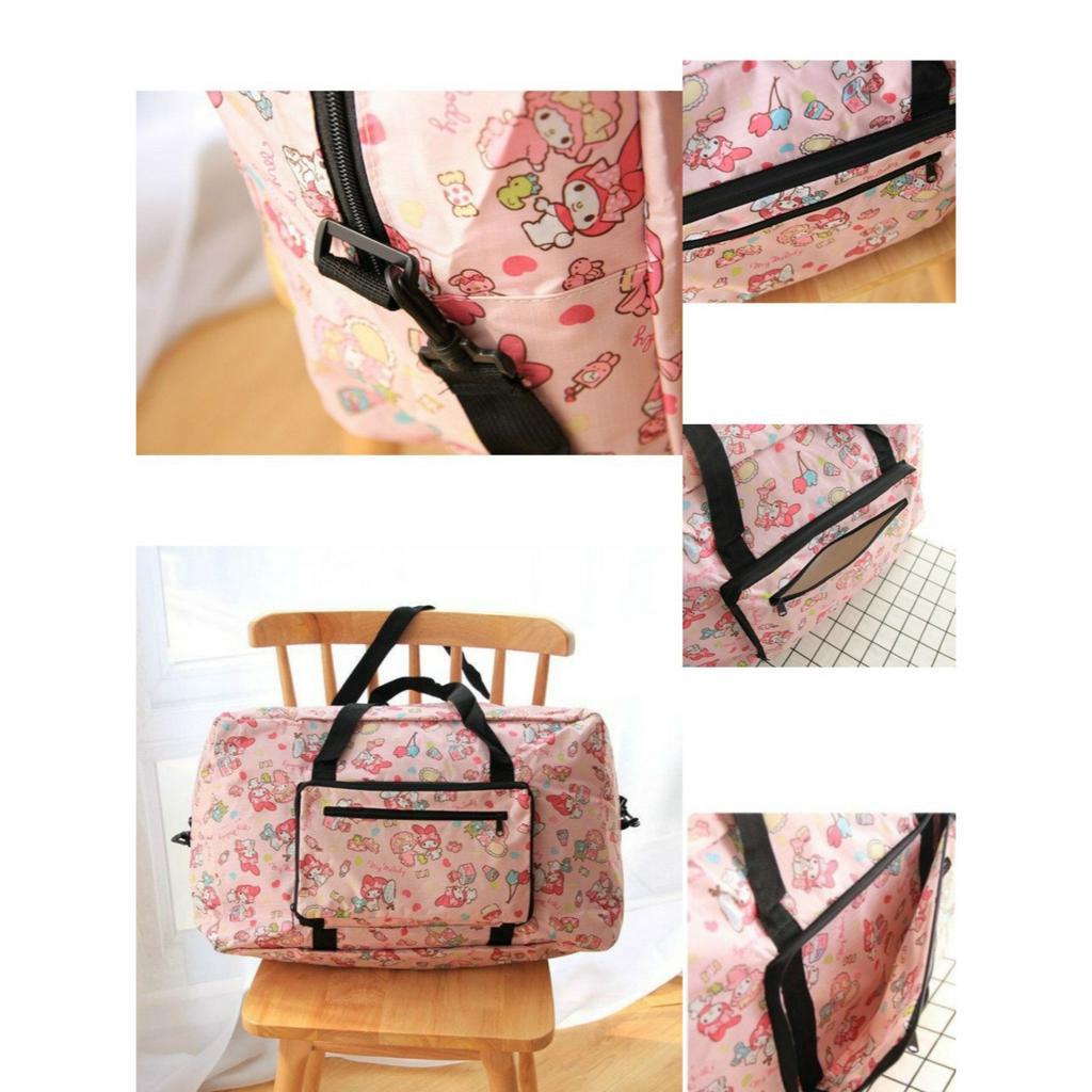 Tas Lipat Besar travel bag organizer Foladable Folding karakter Hello Kitty Melody Mickey dll