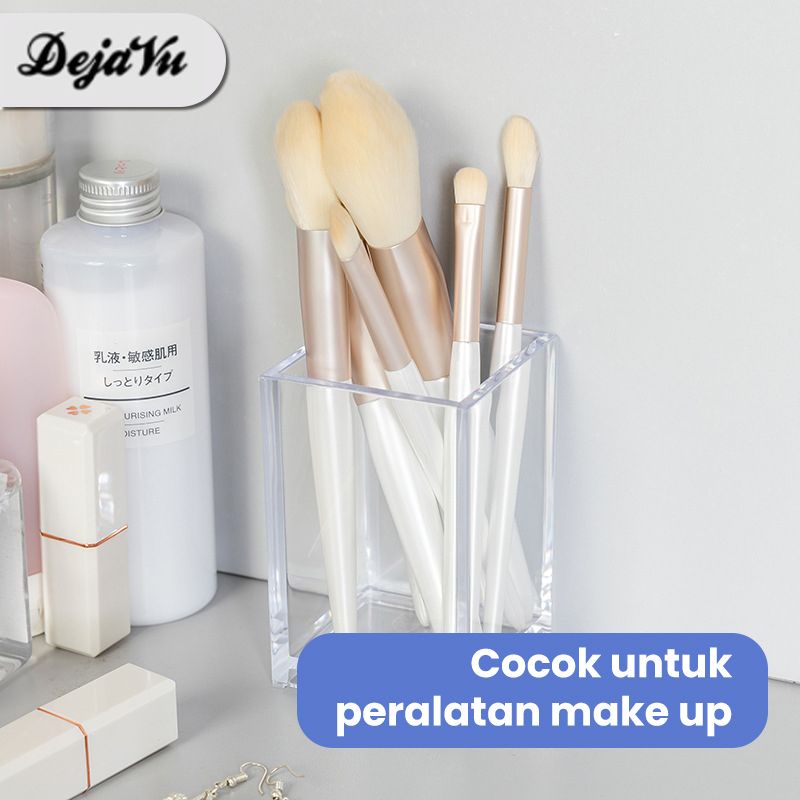 Dejavu Kotak Brush Acrylic Tempat Penyimpanan Tulis Meja Stationary Kotak Perhiasan Makeup HRM320