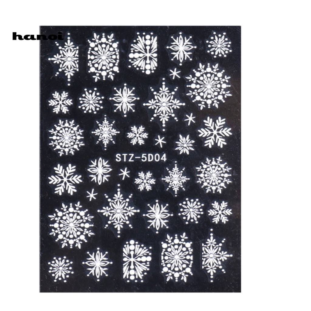 Stiker Kuku Motif Snowflake Untuk Dekorasi