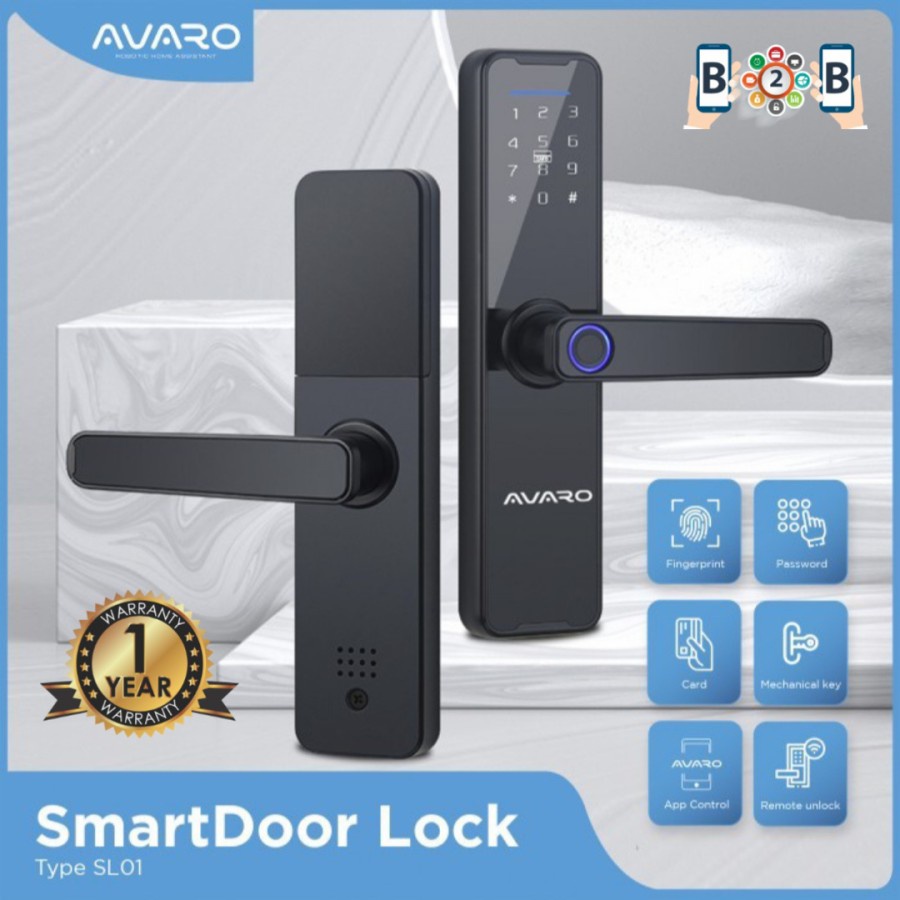 AVARO Smart Door Lock SL01 with Camera - Handle Pintu