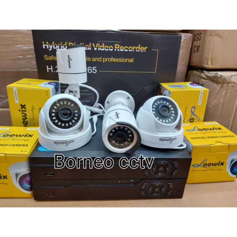 Paket kamera cctv loewik 4ch 2mp 1080p full hd lengkap siap pasang