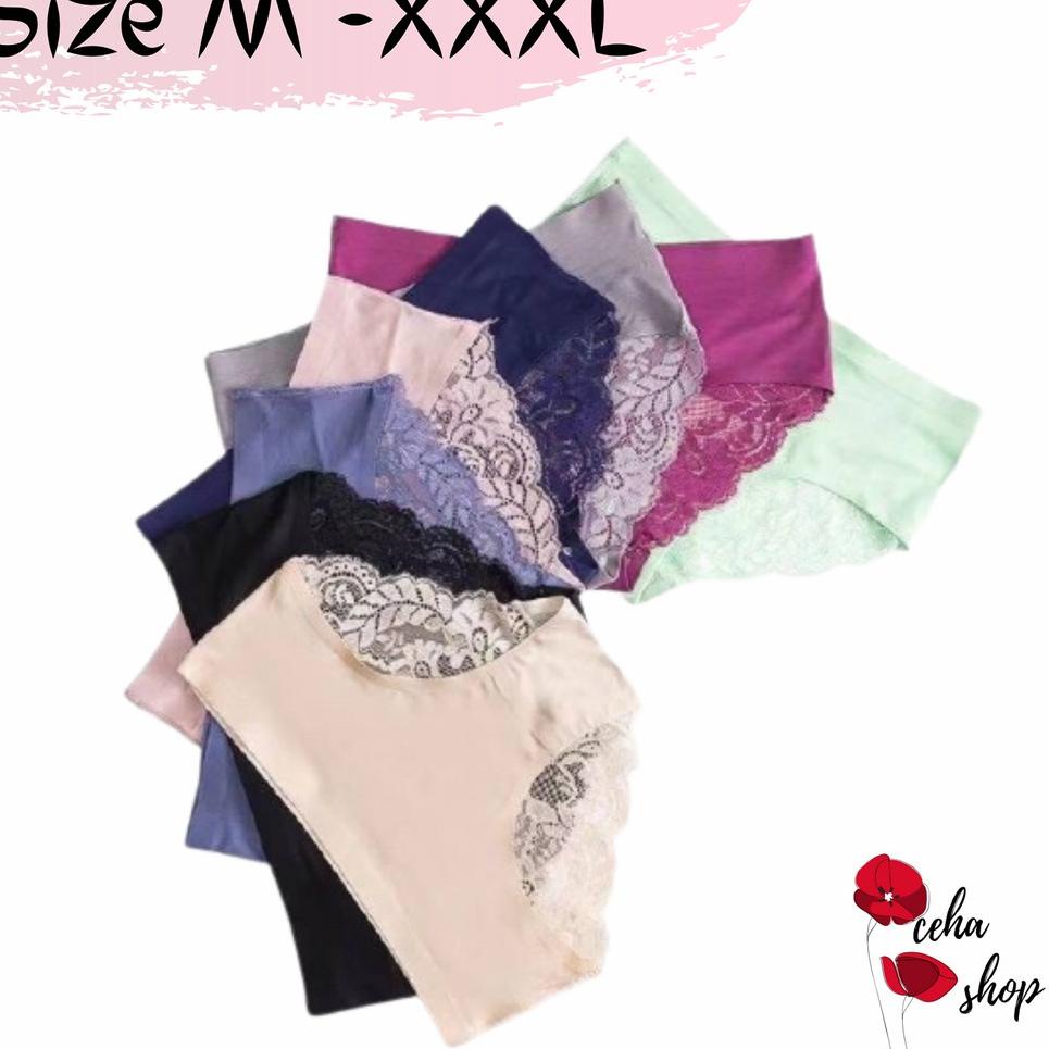Ayo Beli ||
XnM M - 2XL Celana Dalam Wanita Renda Cewek Brokat Jumbo Pakaian Dalam Seamless Import S