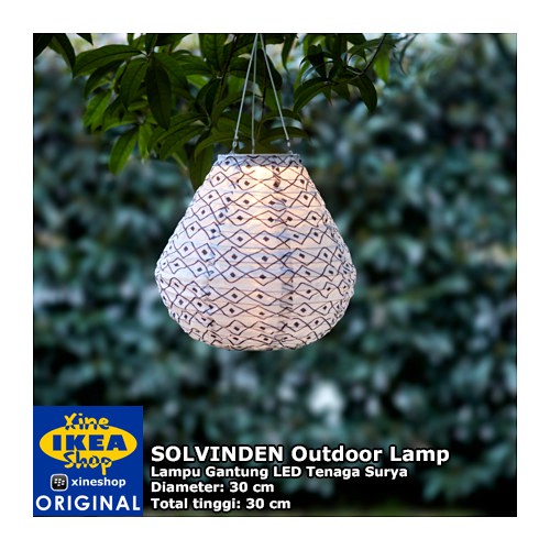 SOLVINDEN Lampu Gantung LED Tenaga Surya Hitam Putih Outdoor
