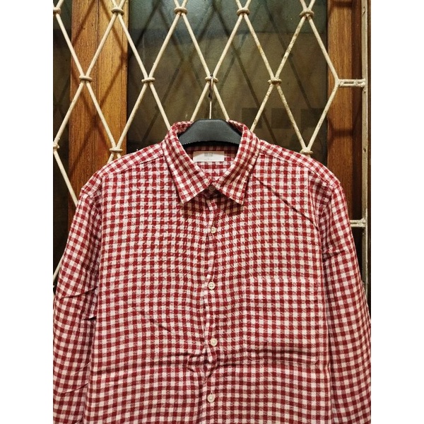 kemeja linen uniqlo second original L slim kemeja kasual pria murah terlaris
