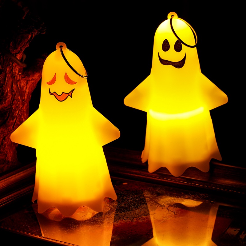 1pc Lampu Lentera Gantung LED Bentuk Hantu Gaya Vintage Untuk Dekorasi Halloween