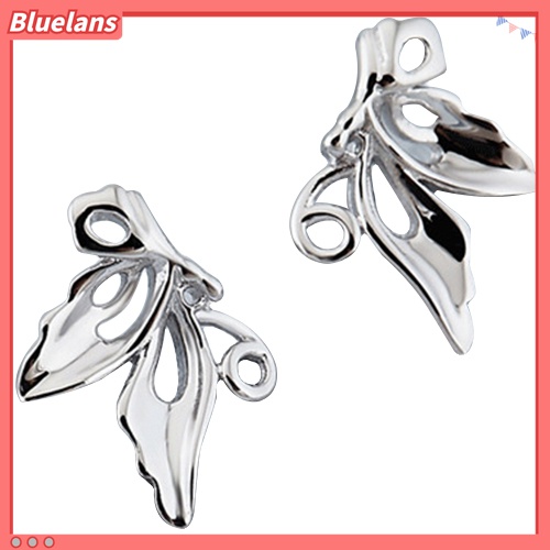 Anting Stud Desain Kupu-Kupu Hollow Lapis Silver Untuk Wanita