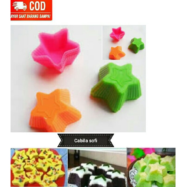 Cetakan kue / Cetakan agar jelly puding / Cetakan kue bentuk bintang 12pcs