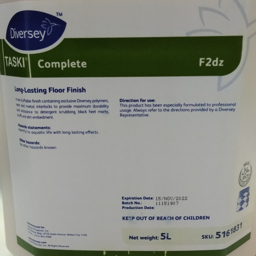 Diversey Taski Complete F2DZ 5 Liter floor finish care sealer lantai
