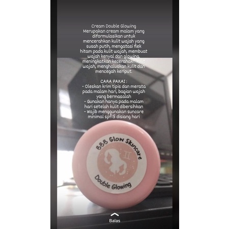 DOUBLE GLOW by BBB GLOW solusi buat ngilangin bekas jerawat Cream malam 2x lebih cepat memutihkan