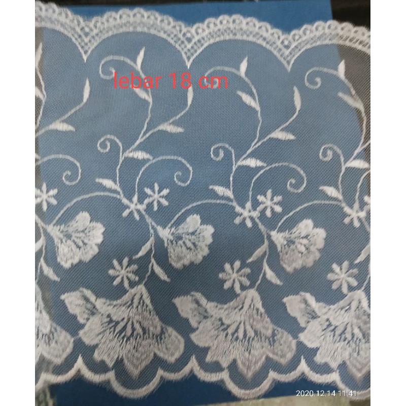 Renda bordir tille lembut renda import renda kain renda kebaya renda mukena renda bordir renda baju 