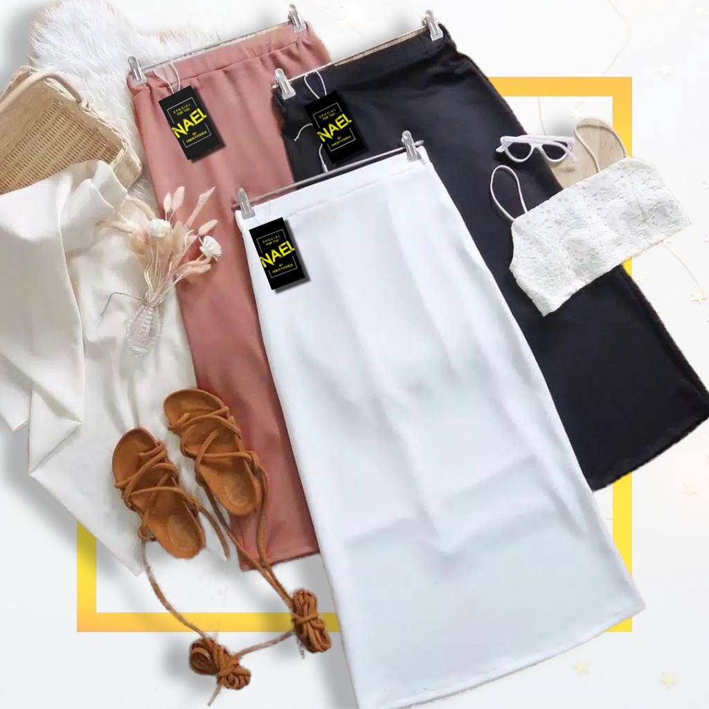 Rok Kantor Span Scuba Panjang JUMBO / Rok Kerja / Rok Pencil Scuba / Rok Span Maxi Skirt-2