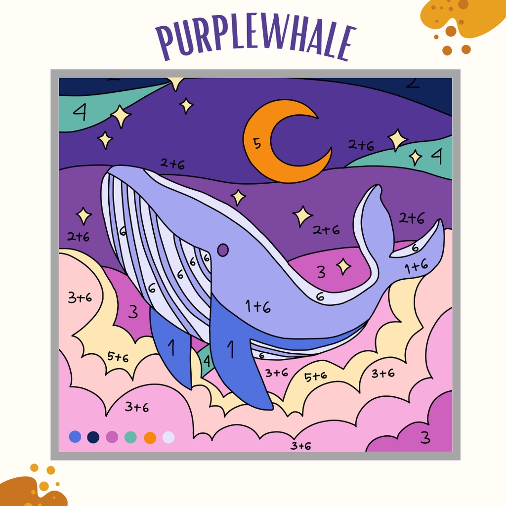 

Paint By Number Kit [Purple Whale] - elokgallery I Kanvas 20 x 20 cm