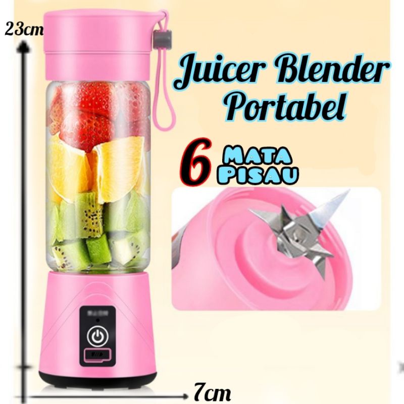 Blender portabel - blender juice USB 6 &amp; 8 mata pisau⭐ Mrlion ⭐