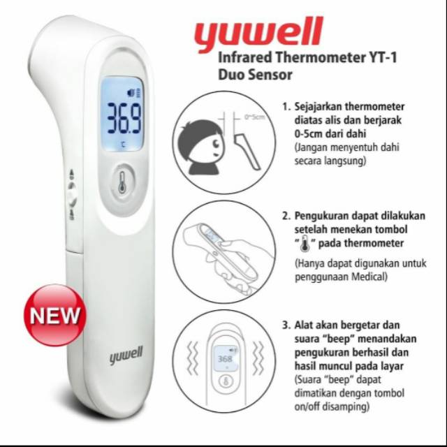 Thermometer infrared atau thermogun YUWELL
