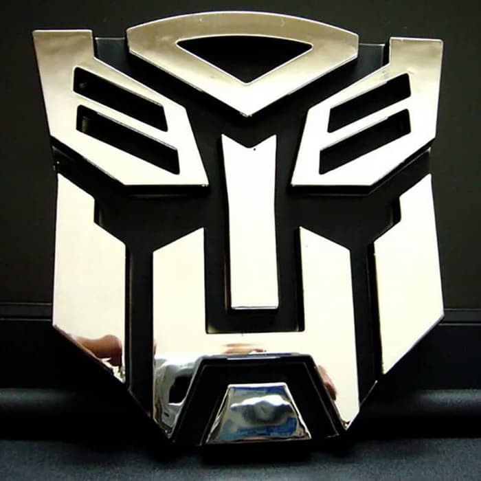 Emblem Mobil Transformers Autobots Logo Chrome 8,5 X 8,5 Cm Stiker 3D