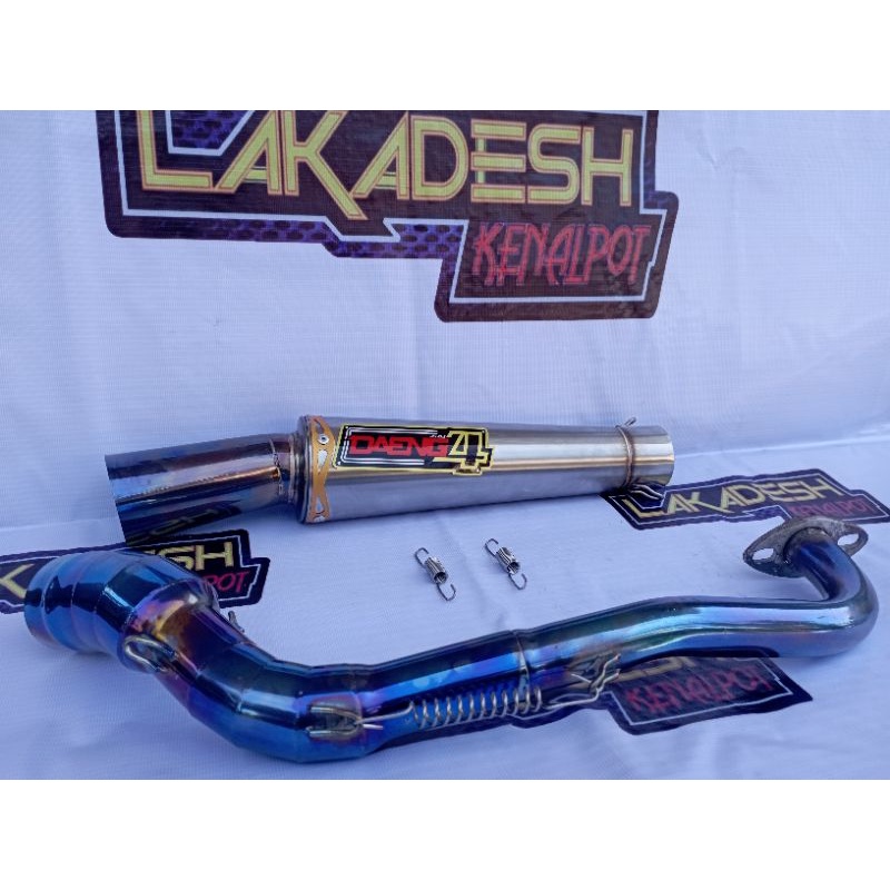 KNALPOT DAENG 4 LEHER BLUEMOON (INLET 50) BEAT MIO VARIO AEROX SCOOPY NMAX PCX LEXI ADV GENIO FREEGO XRIDE DLL