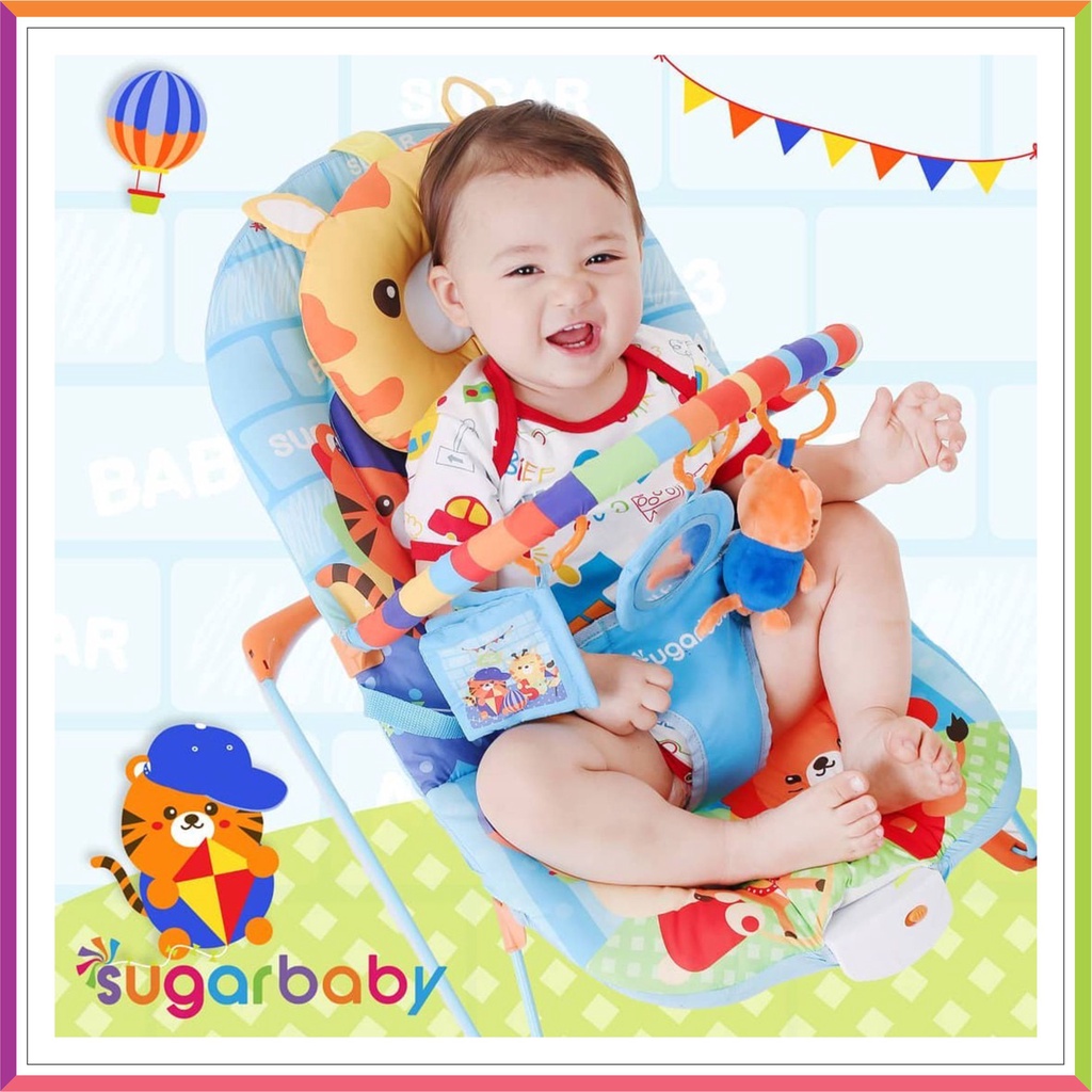 SUGAR BABY BOUNCER DELUXE MUSICAL VIBRATION | SUGARBABY BOUNCER ( FREE BUBBLE WRAP )