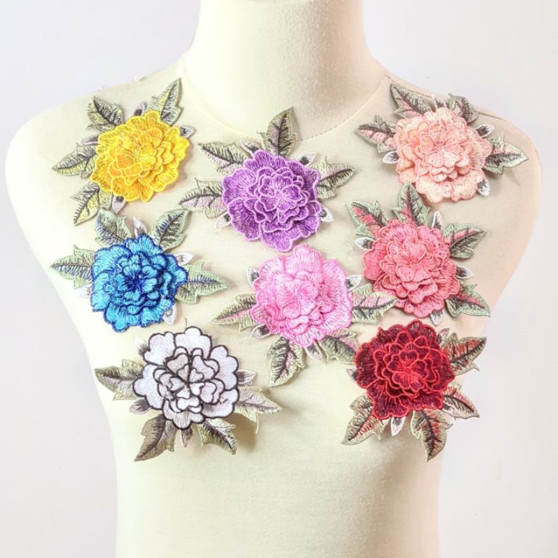 bordir bunga 3d,bunga tabur,patch bunga,bordir baju