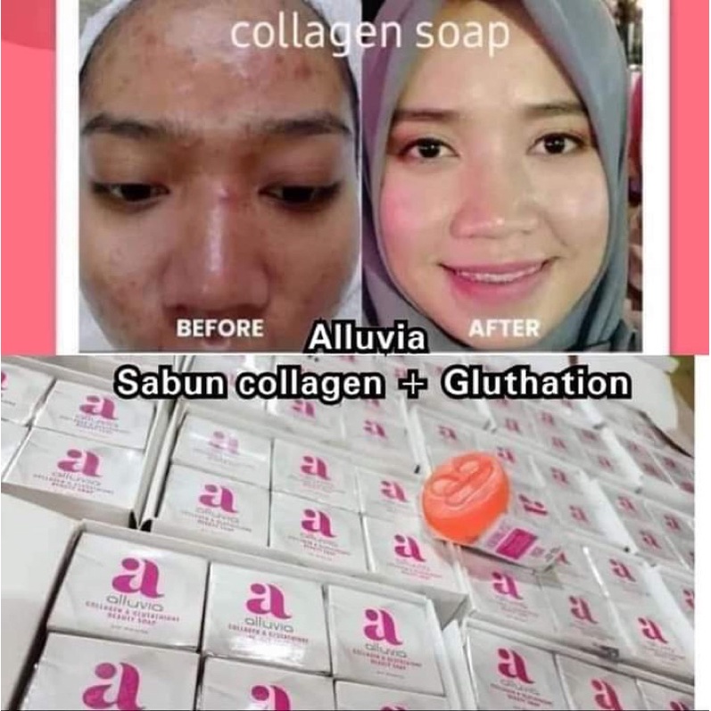 [100% ORI] ALLUVIA COLLAGEN &amp; GLUTATHIONE BEAUTY SOAP SABUN PEMUTIH WAJAH / BADAN / TANGAN 100% ORIGINAL