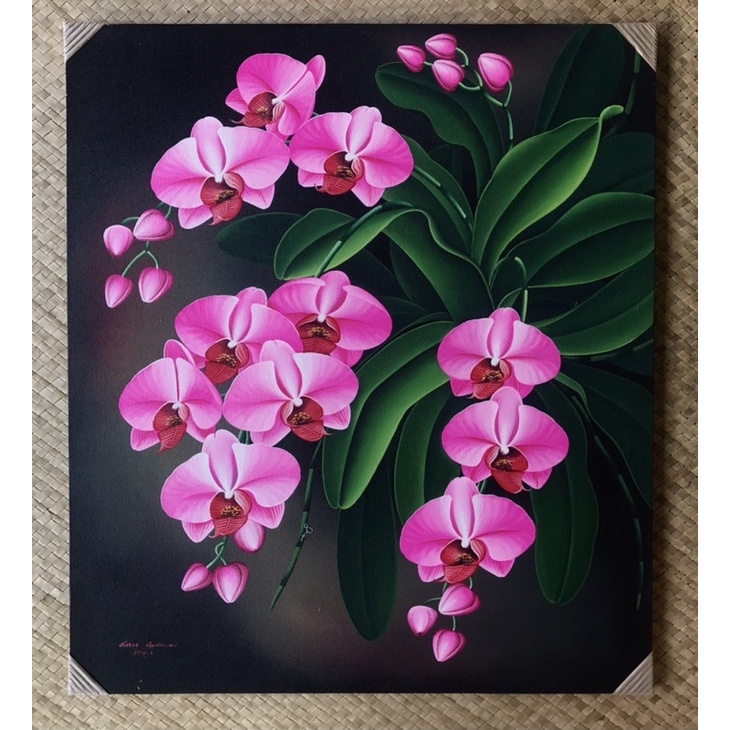 Lukisan Bunga Anggrek, Lukisan Realis, Ukuran 70 x 80cm karya: Ketut Gunawan Bali
