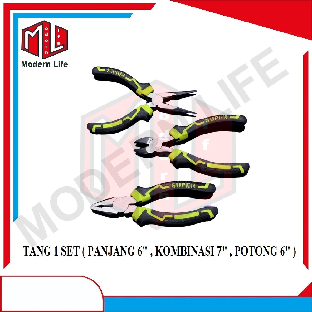 VTS Tang 1 SET ( Isi 3pc ) Tang Kombinasi / Tang Lancip / Tang Potong