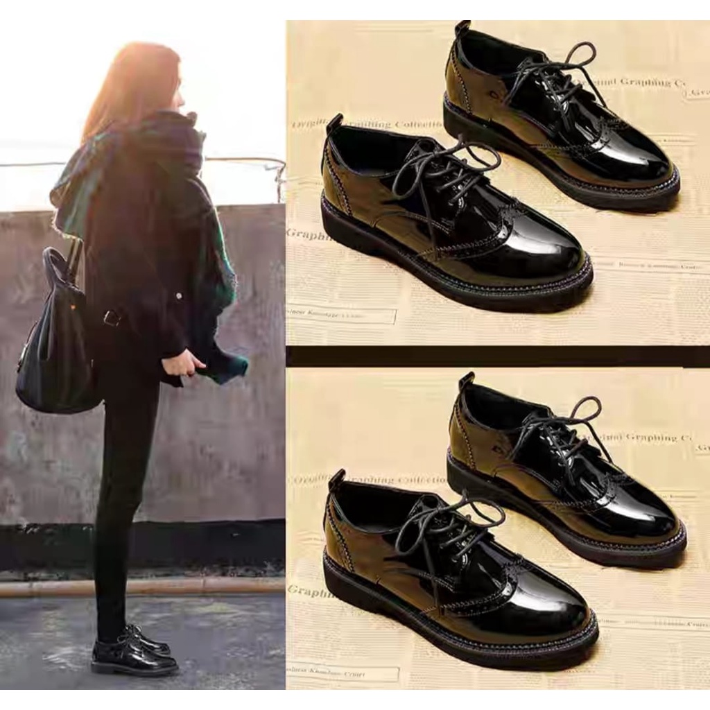 SEPATU SEKOLAH REMAJA / DEWASA LOAFER DOCMART TALI GLOSY DM 010