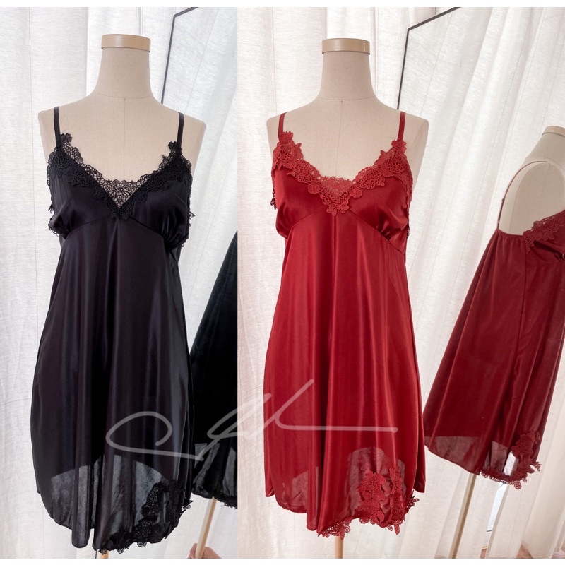 Vanesha Margaretta - 2105# Dress Lingerie Satin Import / Baju Tidur Terusan