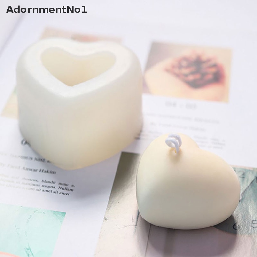 (AdornmentNo1) Cetakan Kue / Lilin DIY Bentuk Hati 3D Bahan Silikon