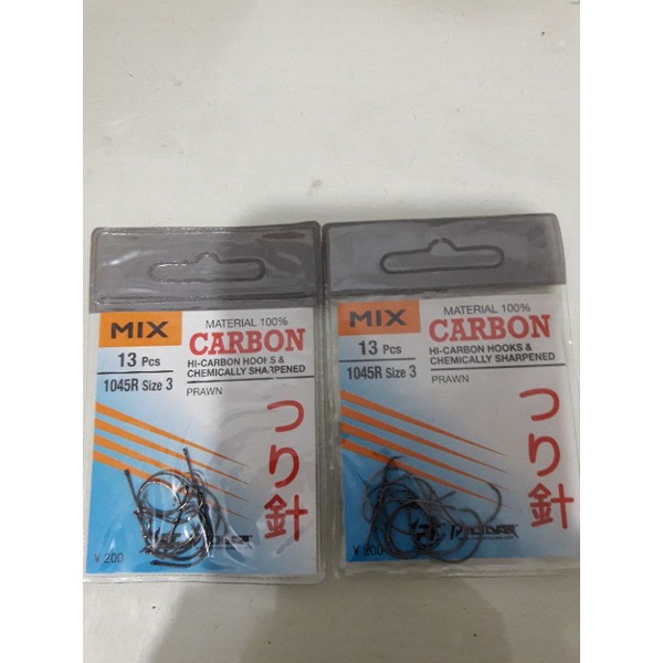 Mata Pancing Udang Mix Carbon 1045R size 3