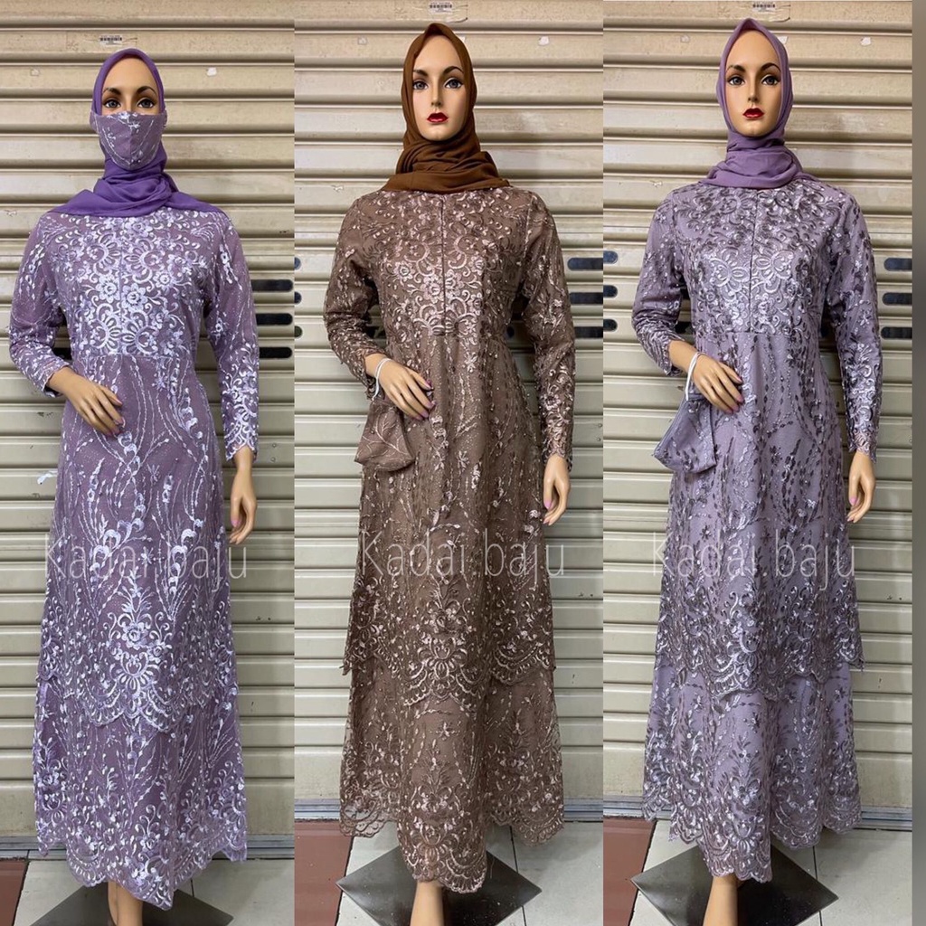 Kadai.baju / Gamis pesta brukat / Gamis jumbo wanita / Gamis busui premium / Maxi dress Size M L XL XXL