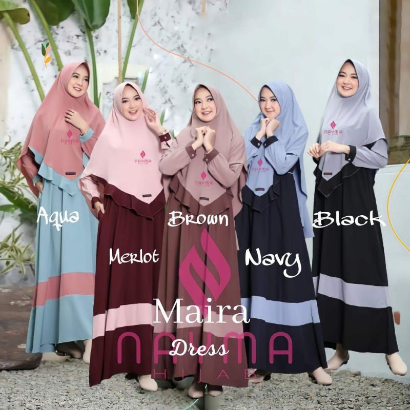 Maira Dress Bahan Nyaman Busui Dress Terbaru Remaja Terkini Wolycrepe Lembut Set atau Dress Only / G