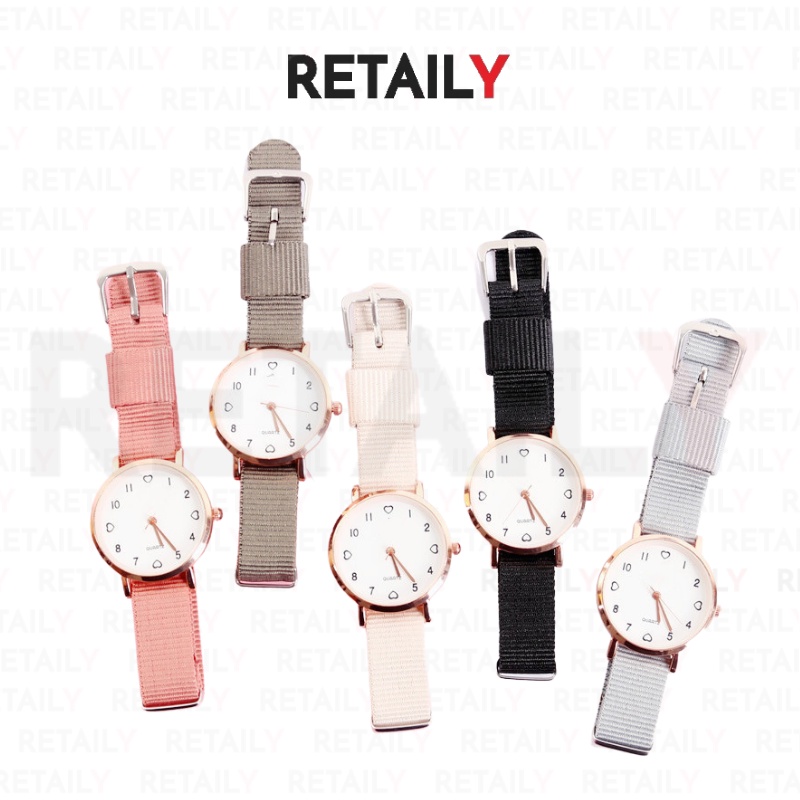 Retaily J173 Jam Tangan Kanvas Wanita Jam Analog Cewek Elegan Wrist Watch