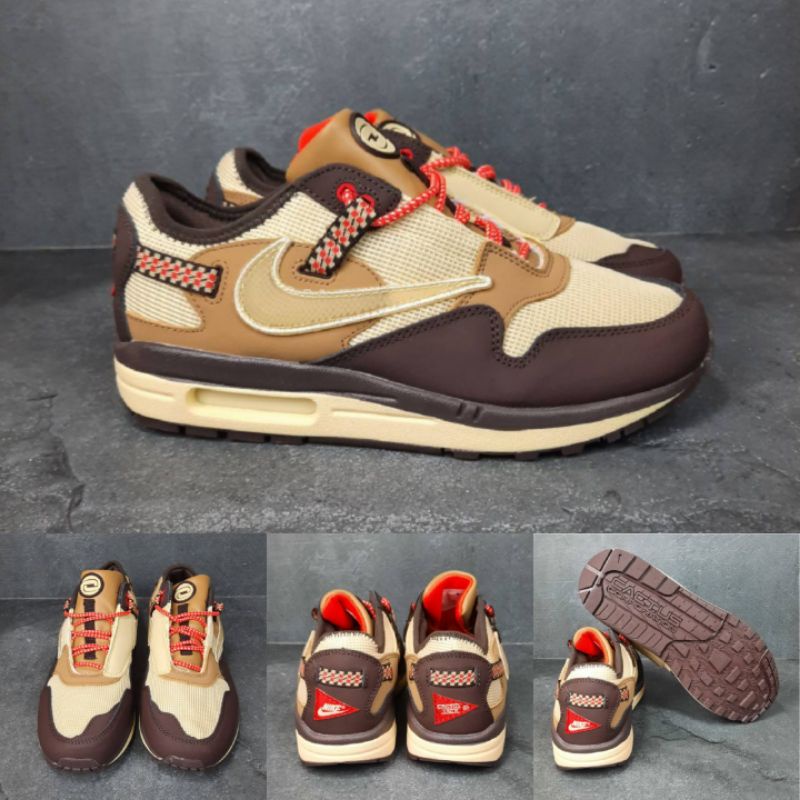 Sepatu Nike Air Max 1 X Travis Scott Baroque Brown