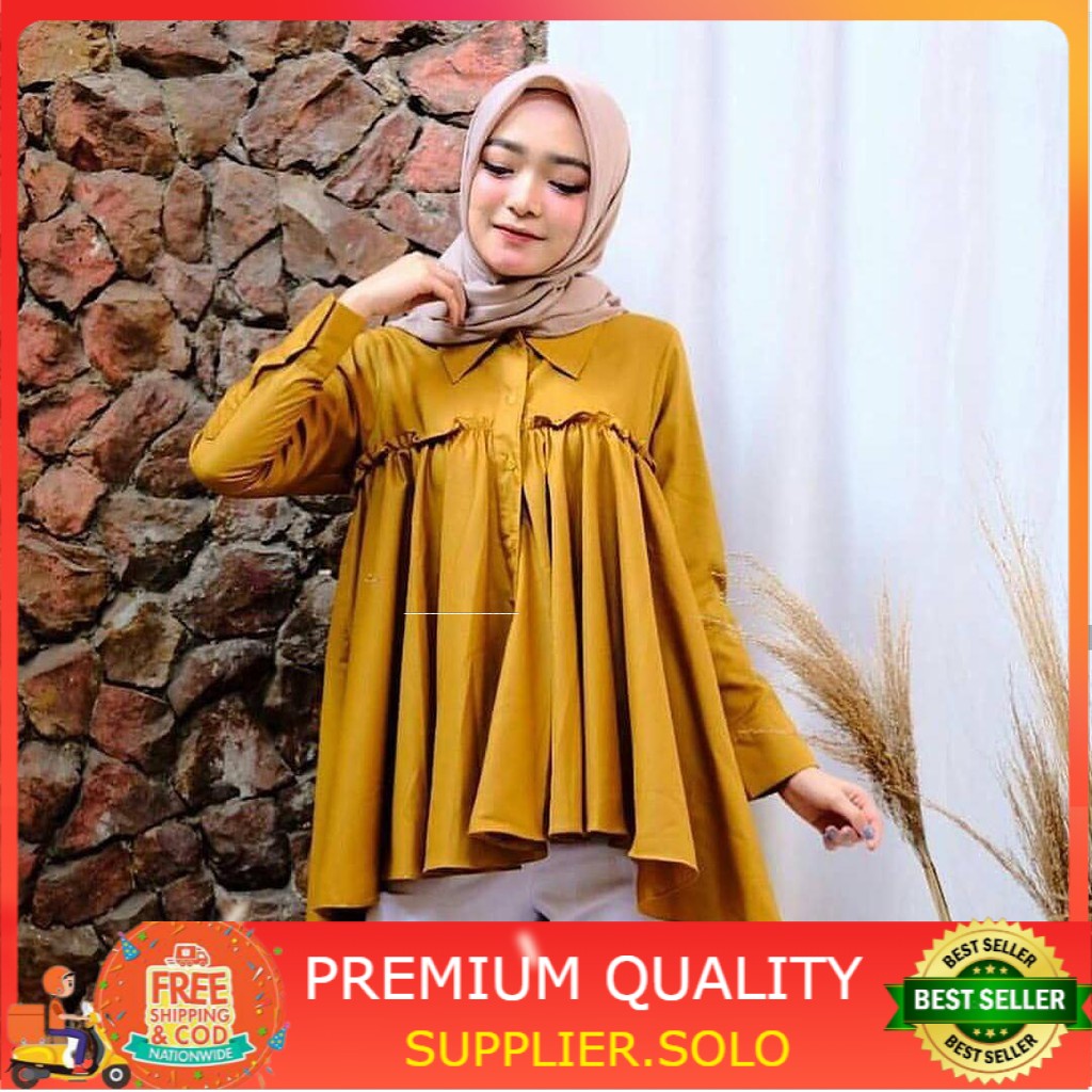SISY BLOUSE KRIWIL REMPEL BAJU ATASAN WANITA KEKINIAN HITS SELEBGRAM / KRIWIL BLOUSE / WINI BLOUSE