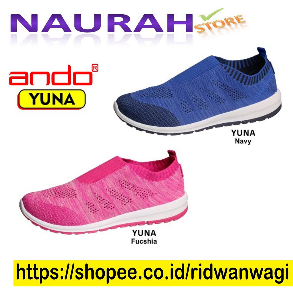 SEPATU WANITA ANDO YUNA 100% ORIGINAL Sneakers Rajut Trendy Elastis Kualitas Import Model Kaos Kaki