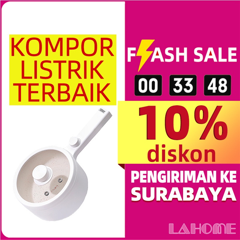 【SURABAYA】LAHOME Panci Listrik Panci Elektrik Lapisan Keramik Anti-lengket Electric Pot Portable Waj