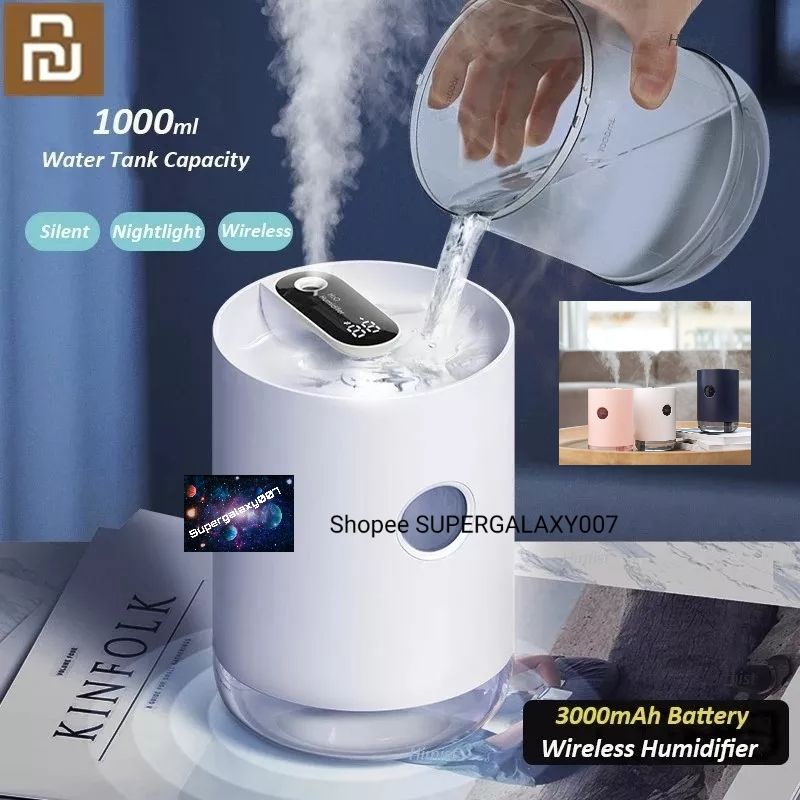 GS8 3Life 211 Wireless Air Humidifier 1000ml 1L Pelembab Ruangan Essential Oil