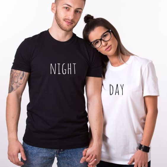 Sale KAOS NIGHT&amp;DAY BIG SIZE M - 5XL ALLSIZE PRIA WANITA KODE COUPLE BISA CUSTOM WARNA SABLON