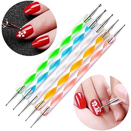Dotting tools Alat Lukis Kuku nail art kutek gel Dot pen titik isi 5