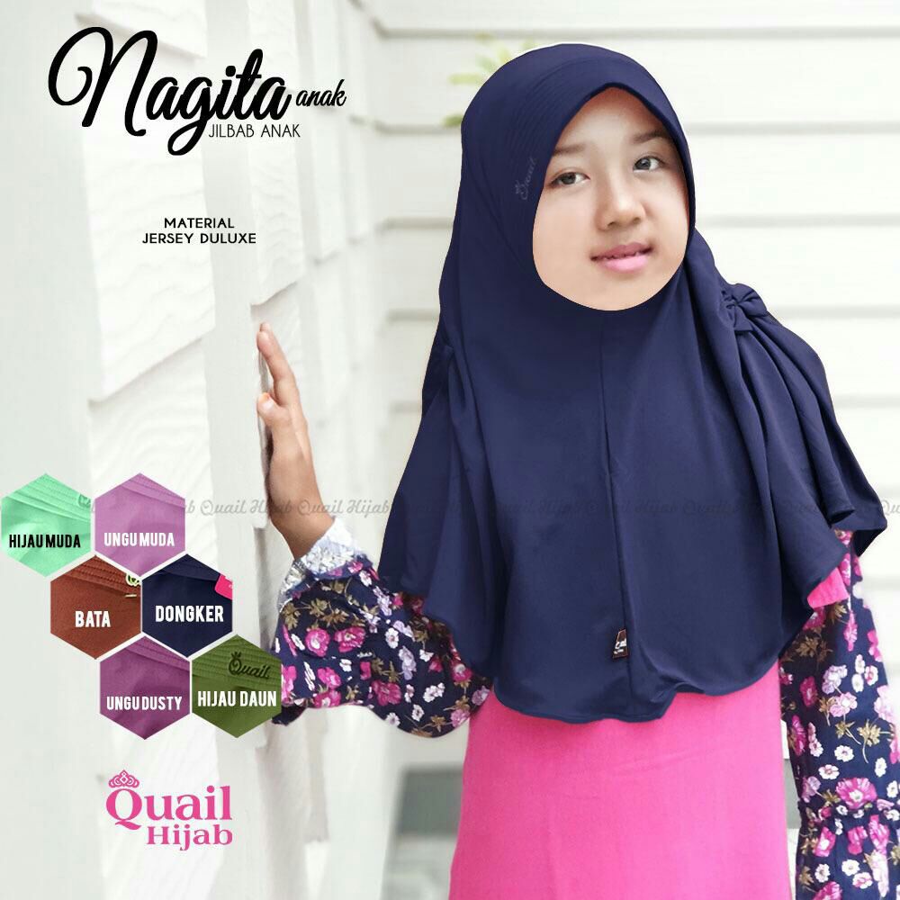 Quail Jilbab Anak Jersey Premium Ped Antem Hijab Nagita Anak Quail