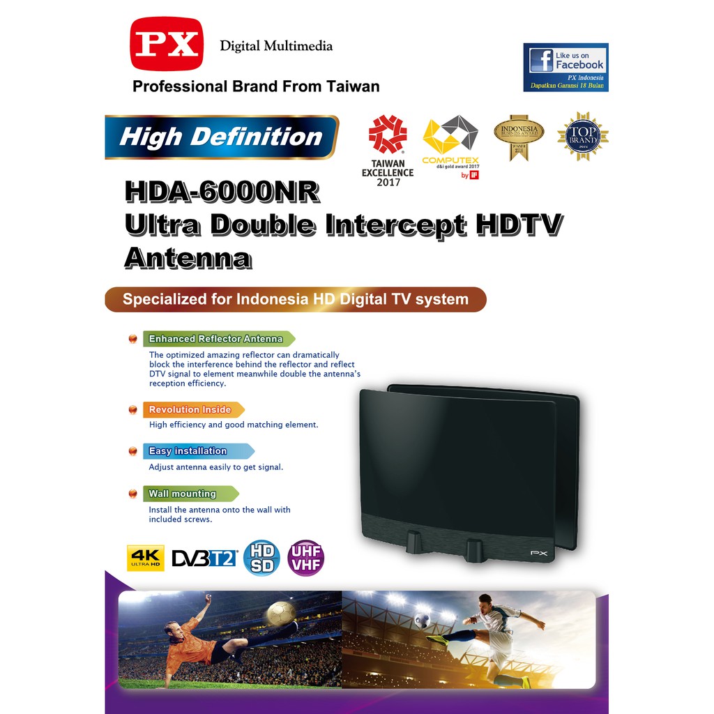 Antena HDTV Ultra Double Intercept PX HDA 6000NR Outdoor