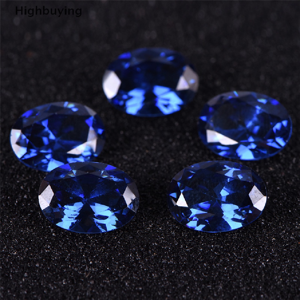 Hbid 10x14mm Batu Permata Zircon Bentuk Oval Handmade Untuk Hadiah