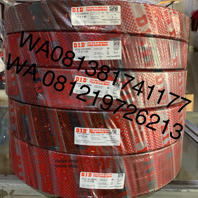 VELG DID HITAM RING 17 UKURAN 215 DAN 250 SEPASANG
