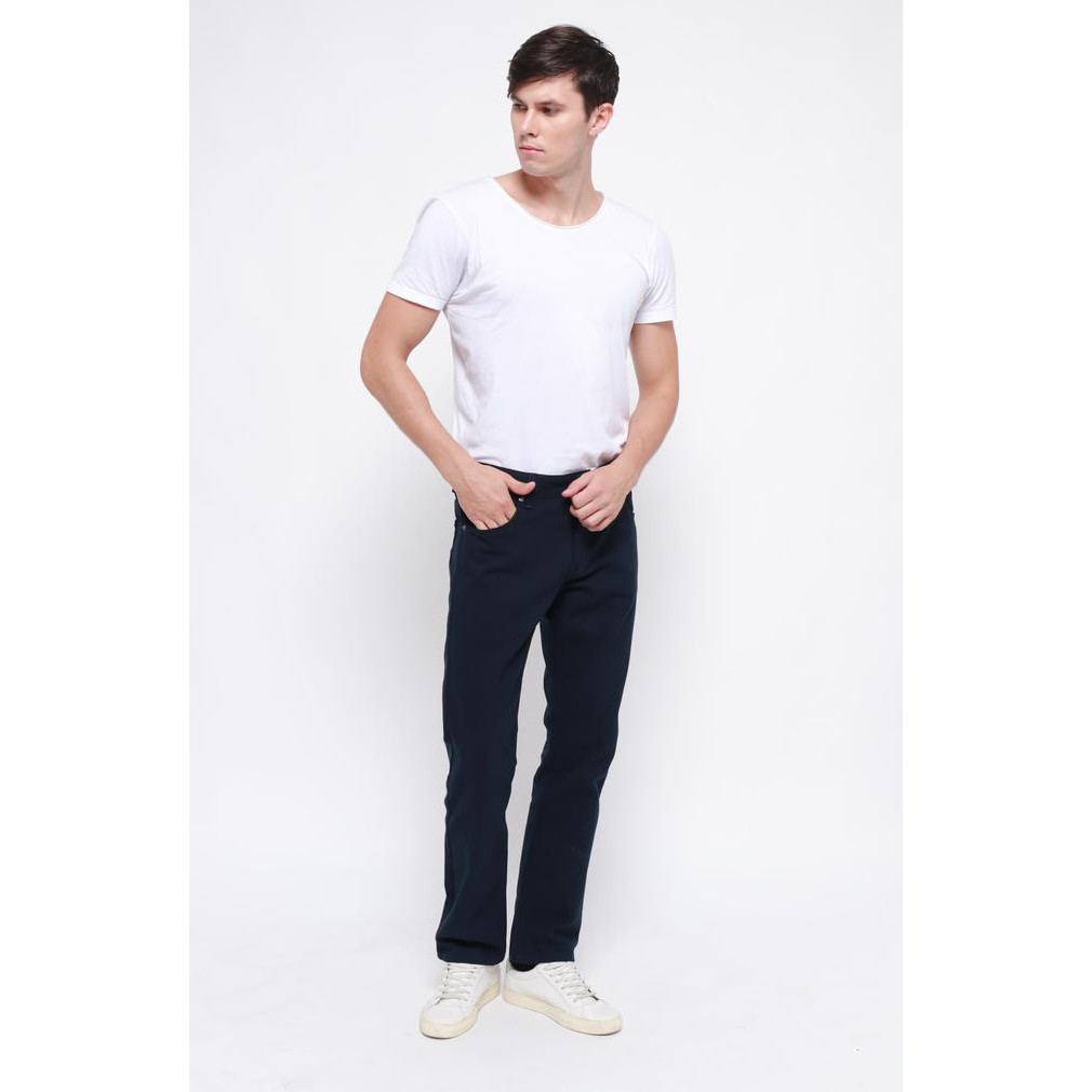 Edwin Celana Jeans Milan-018 Regular Fit Pria Panjang Navy Blue - Navy, 28